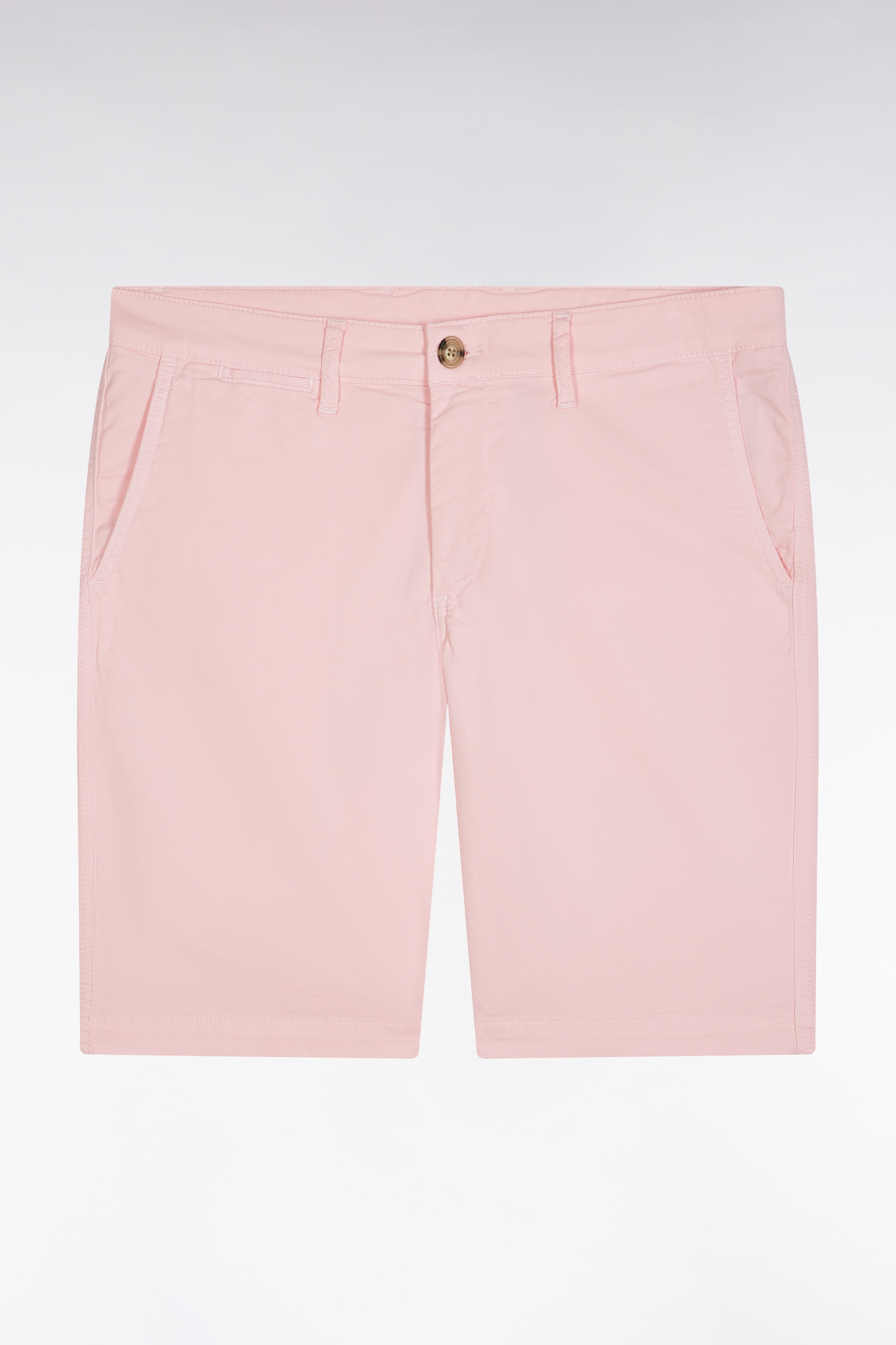 Bermuda à taille élastiquée en lyocell et coton stretch rose