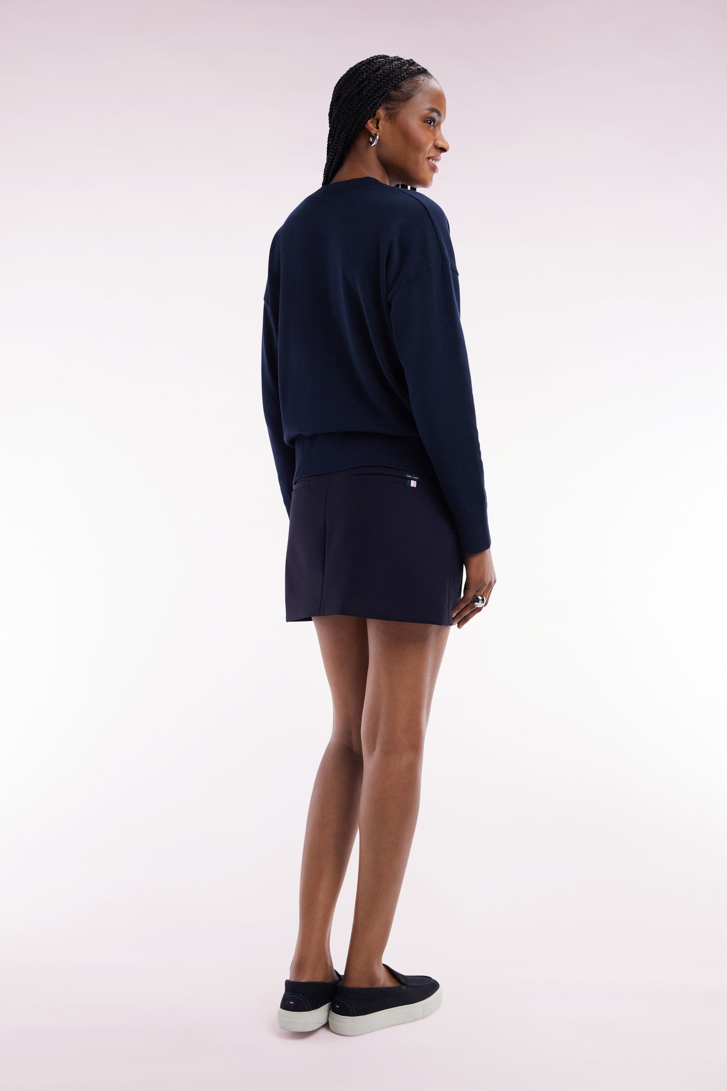 Navy blue short skirt