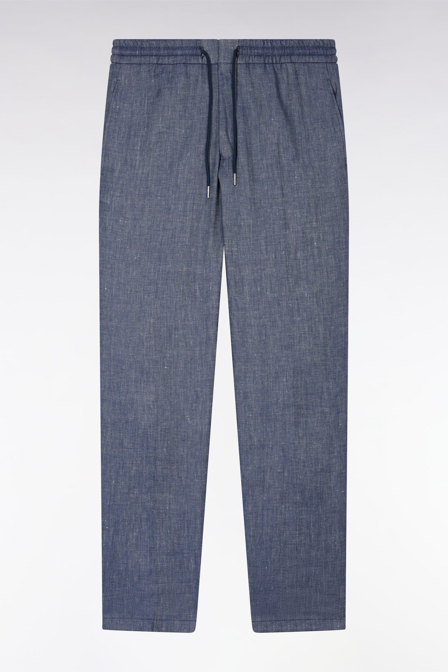 Indigo linen and stretch cotton elasticated pants