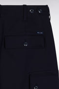 Pantalon cargo en crêpe stretch technique marine