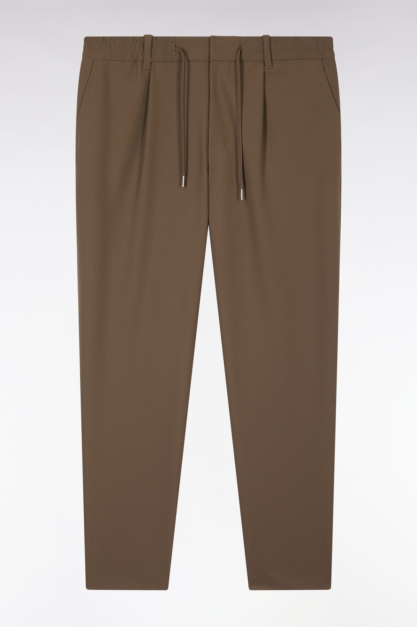 Brown elastic waistband pants