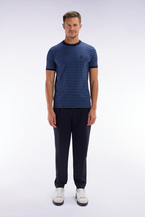 Pantalon à taille élastique marine - Image 1