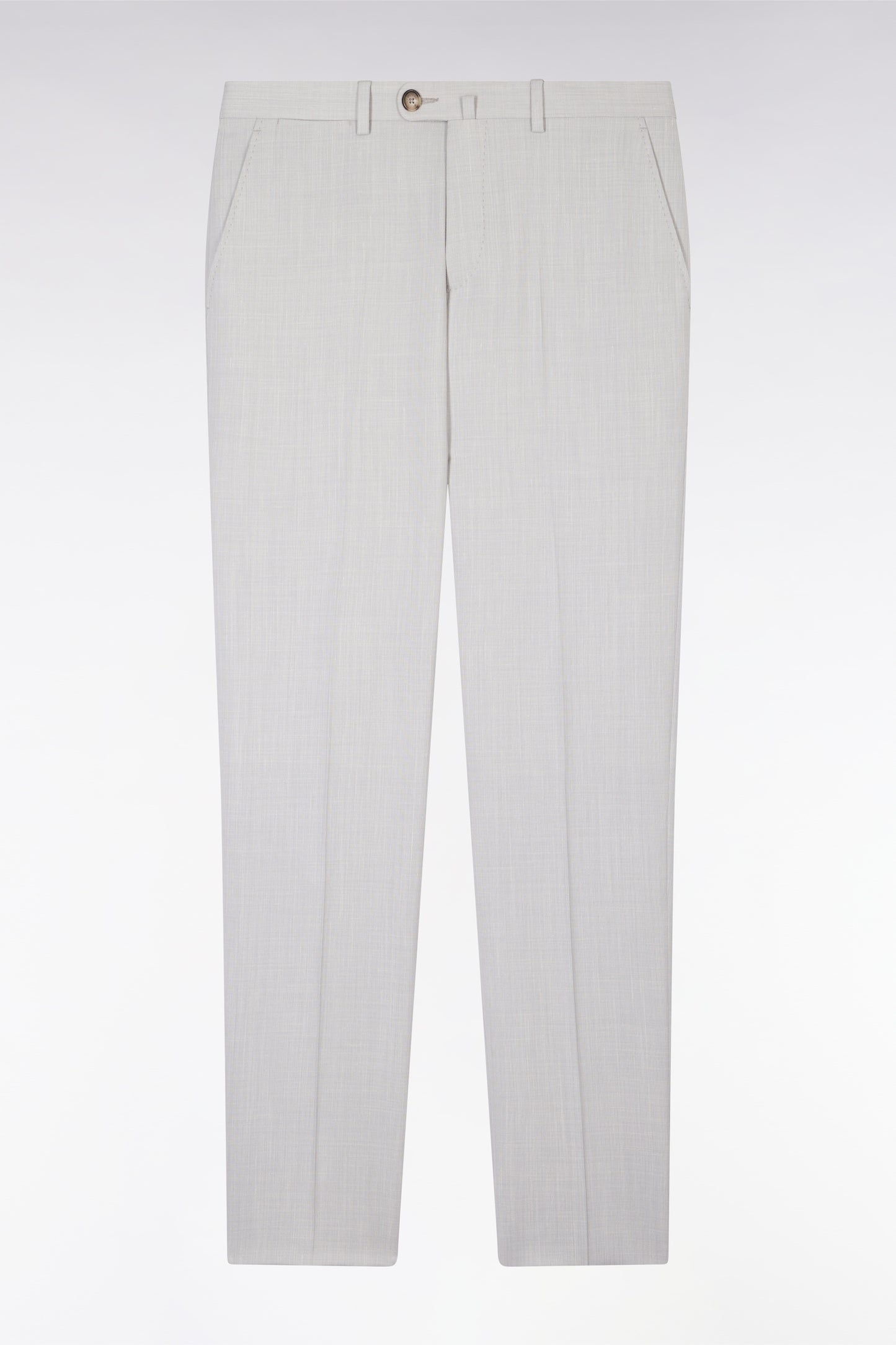 Elasticated trousers in grey stretch wool and cotton blend