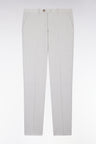 Pantalon à taille élastiquée en laine et coton stretch mélangés gris