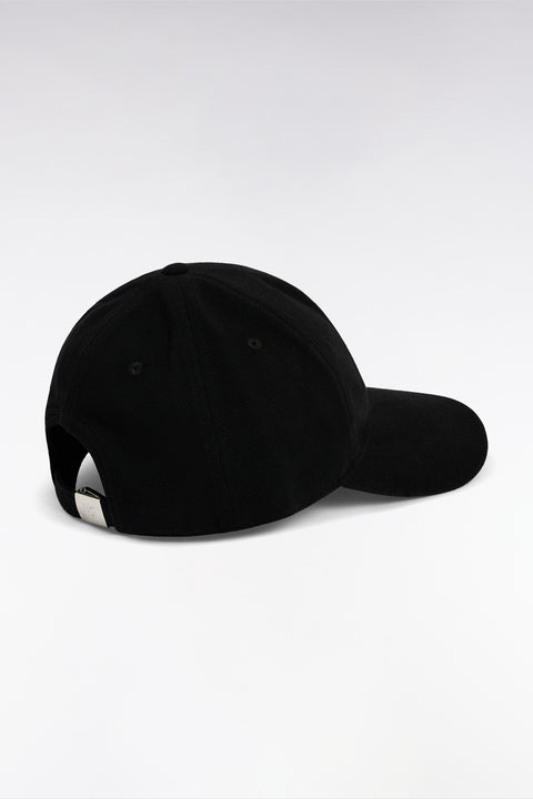 Casquette unie en piqué coton noir broderie nœud papillon - Image 3