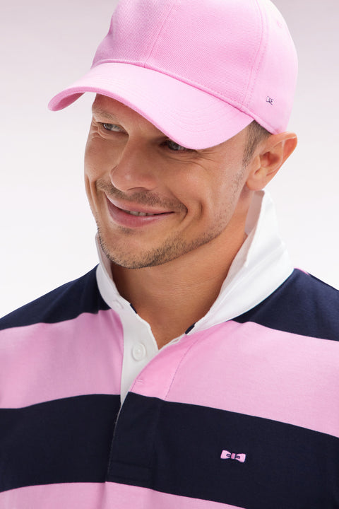 Casquette unie en piqué coton rose broderie nœud papillon - Image 1