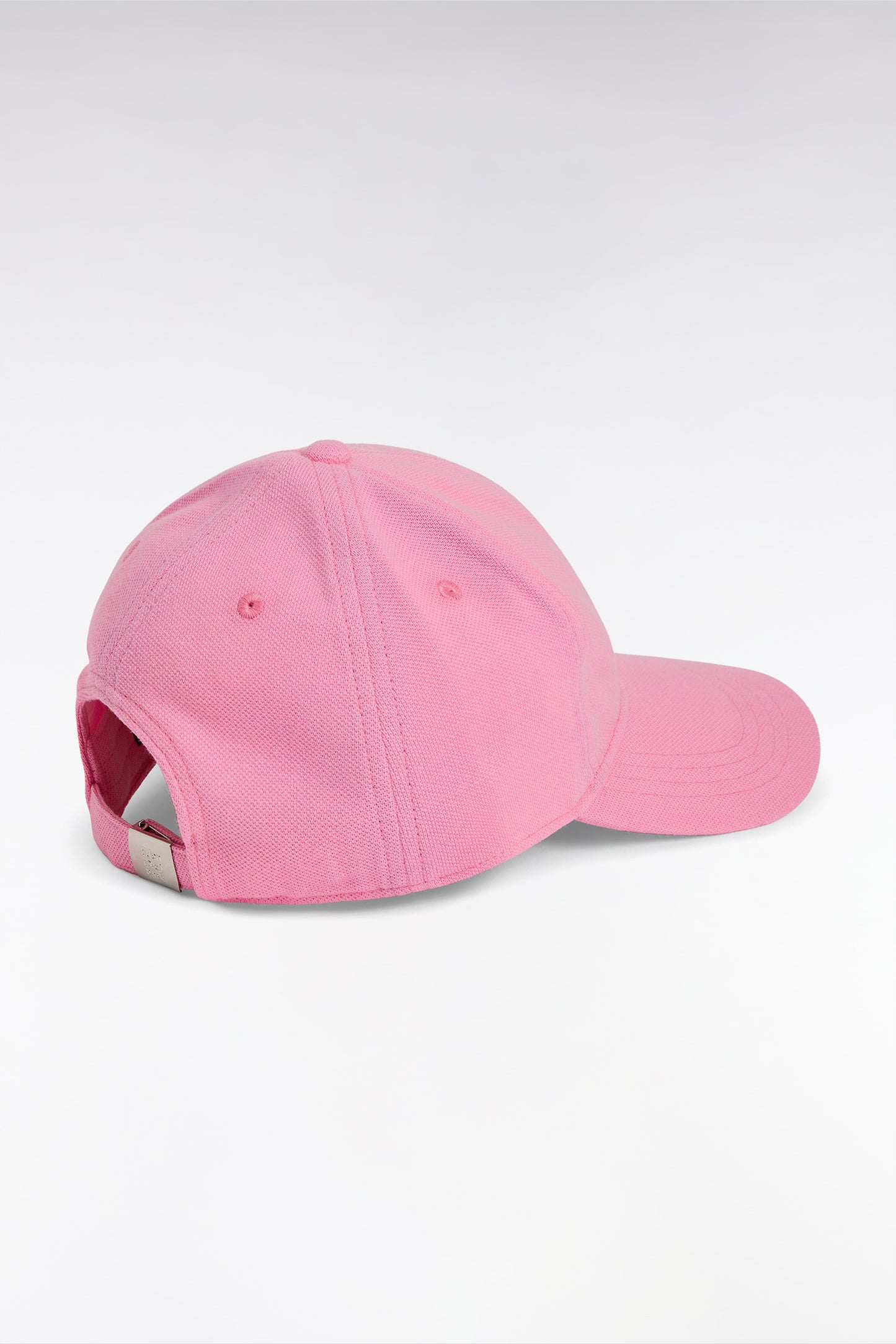 Pink cotton piqué cap with bow tie embroidery