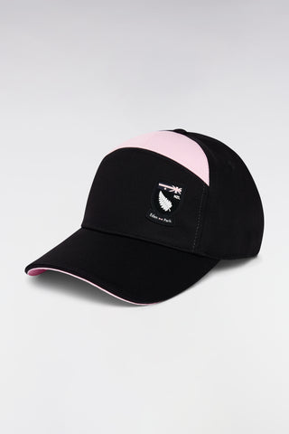 New Zealand cotton cap in black and pink