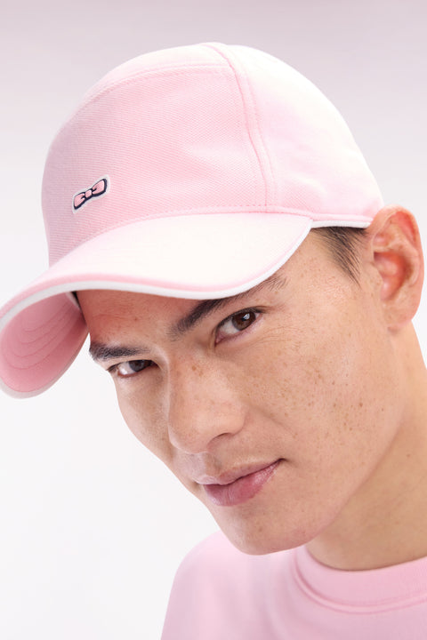 Casquette en piqué de coton rose badge gomme nœud papillon - Image 1