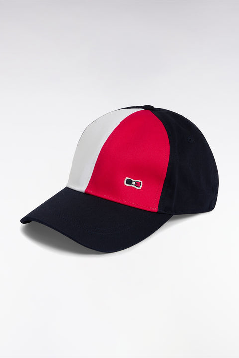 Casquette tricolore en twill de coton fuchsia - Image 2