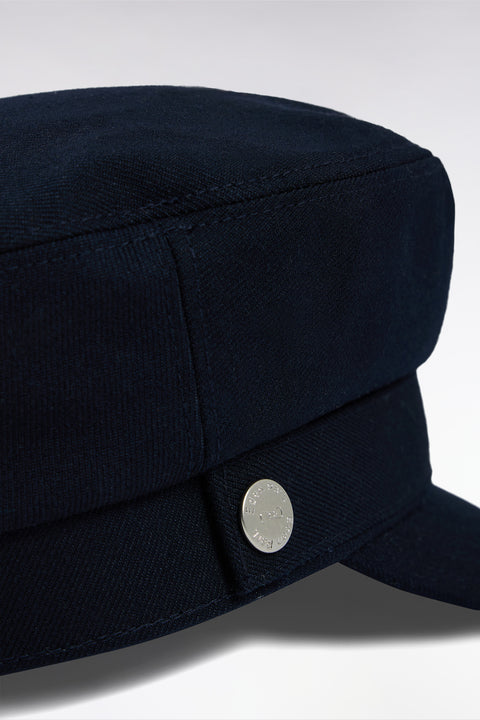 Navy stretch wool-blend sailor cap - Image 2