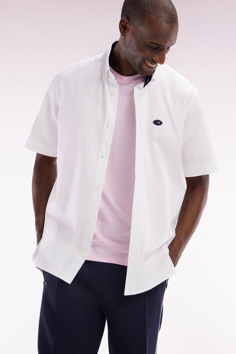 XV de France short sleeved white cotton shirt - Image 3