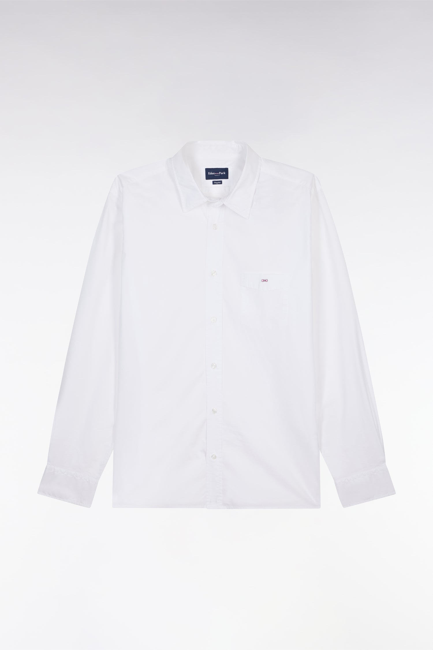 Chemise unisexe en coton et lyocell stretch blanc coupe droite