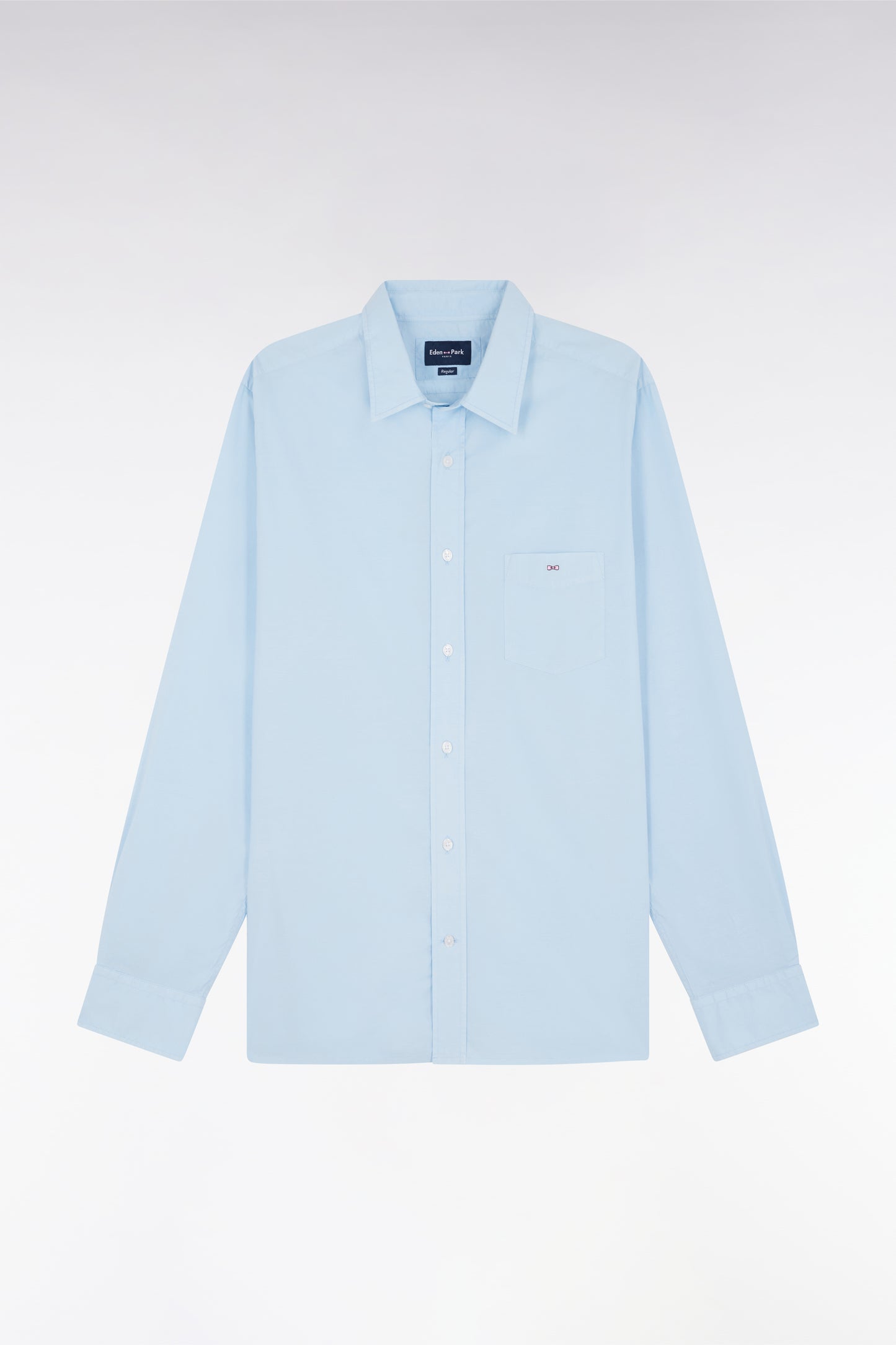 Chemise unisexe en coton et lyocell stretch ciel coupe droite