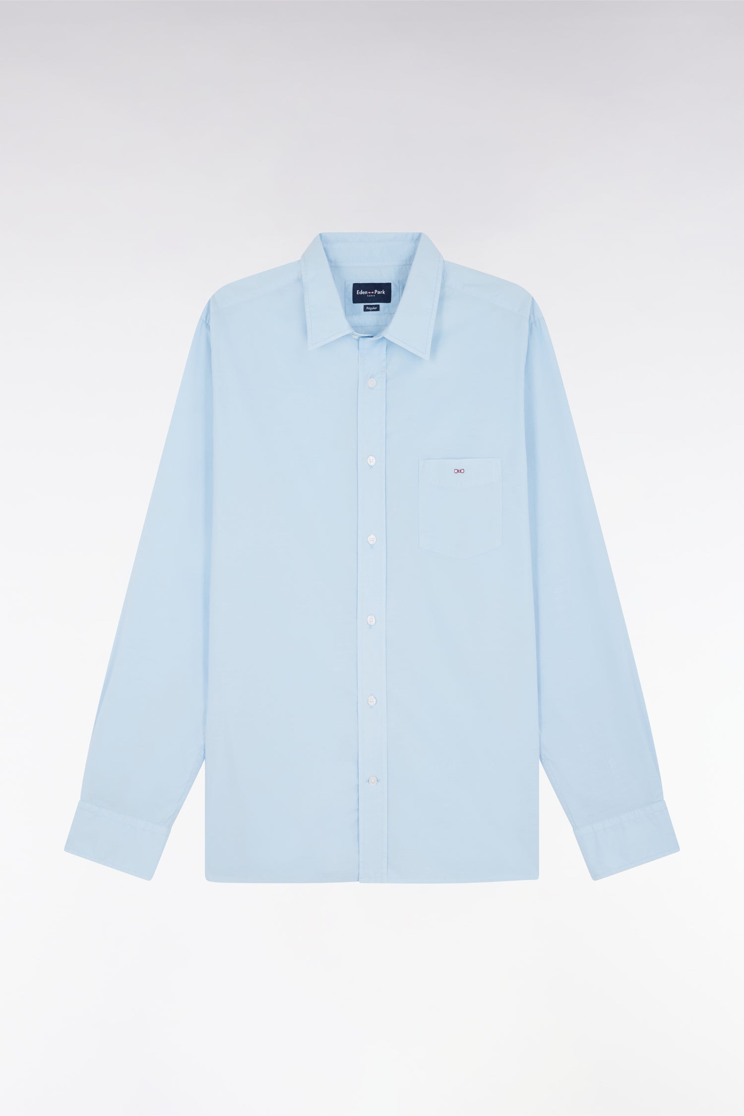 Chemise unisexe en coton et lyocell stretch ciel coupe droite
