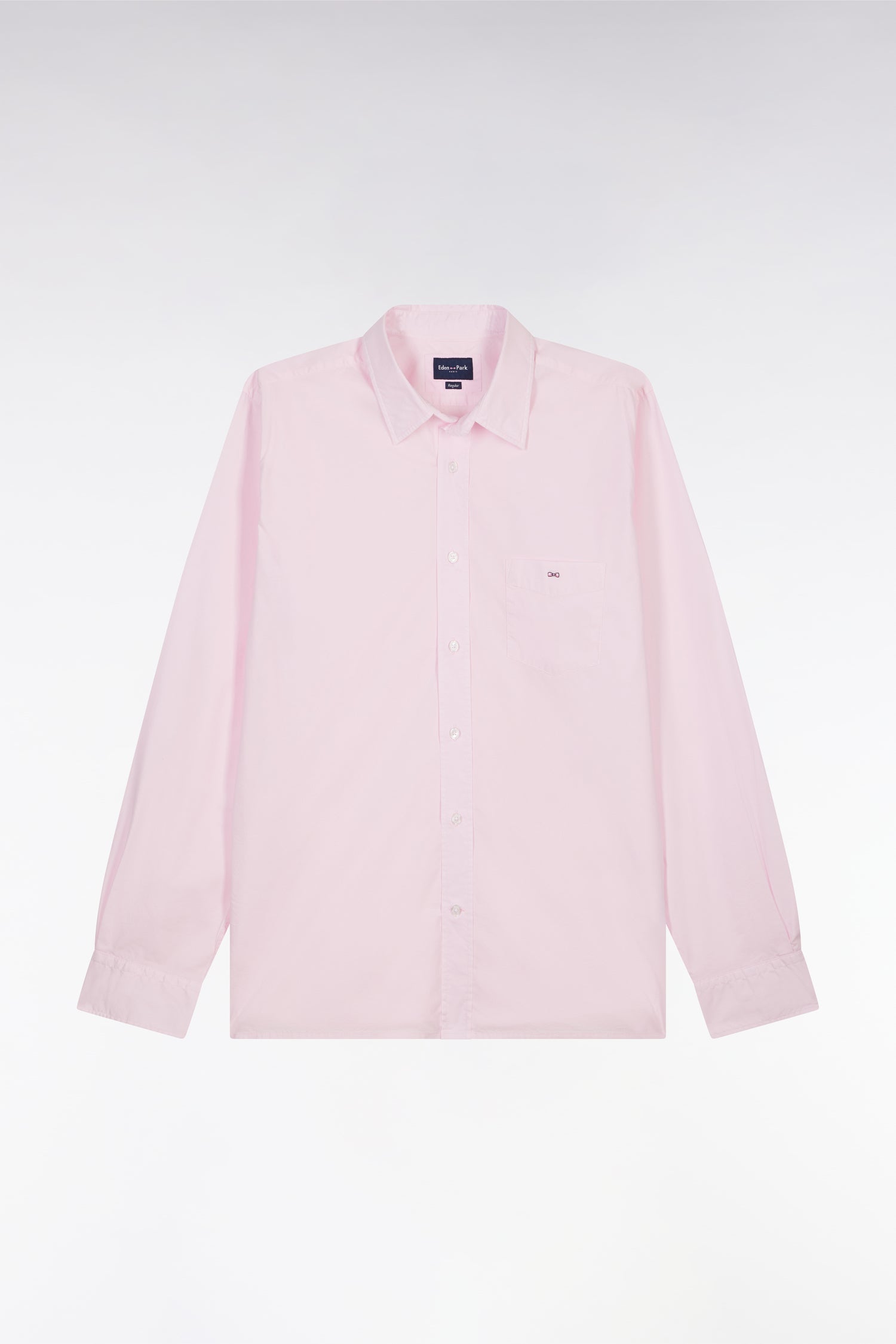 Chemise unisexe en coton et lyocell stretch rose coupe droite