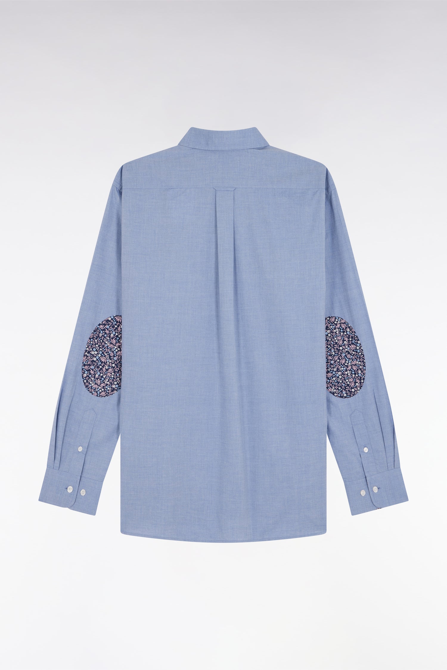 shirt in cotton sky blue coudière straight fit