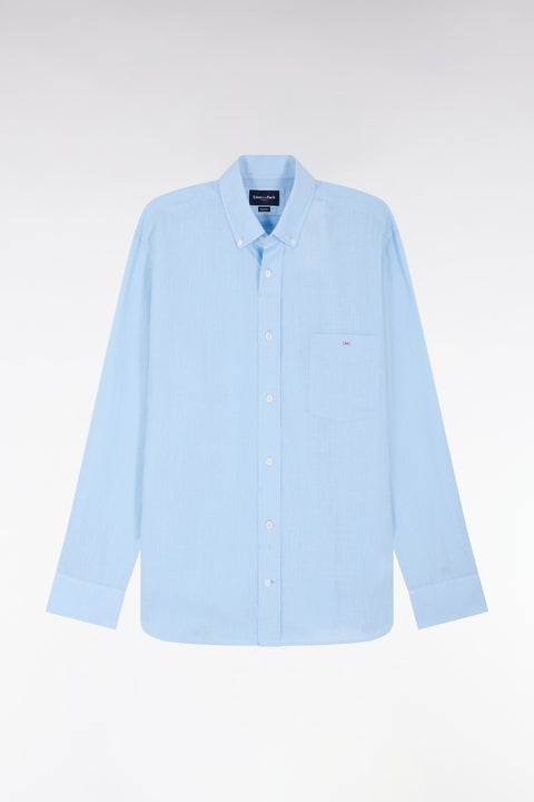 Chemise en lin ciel unie coupe droite - Image 2