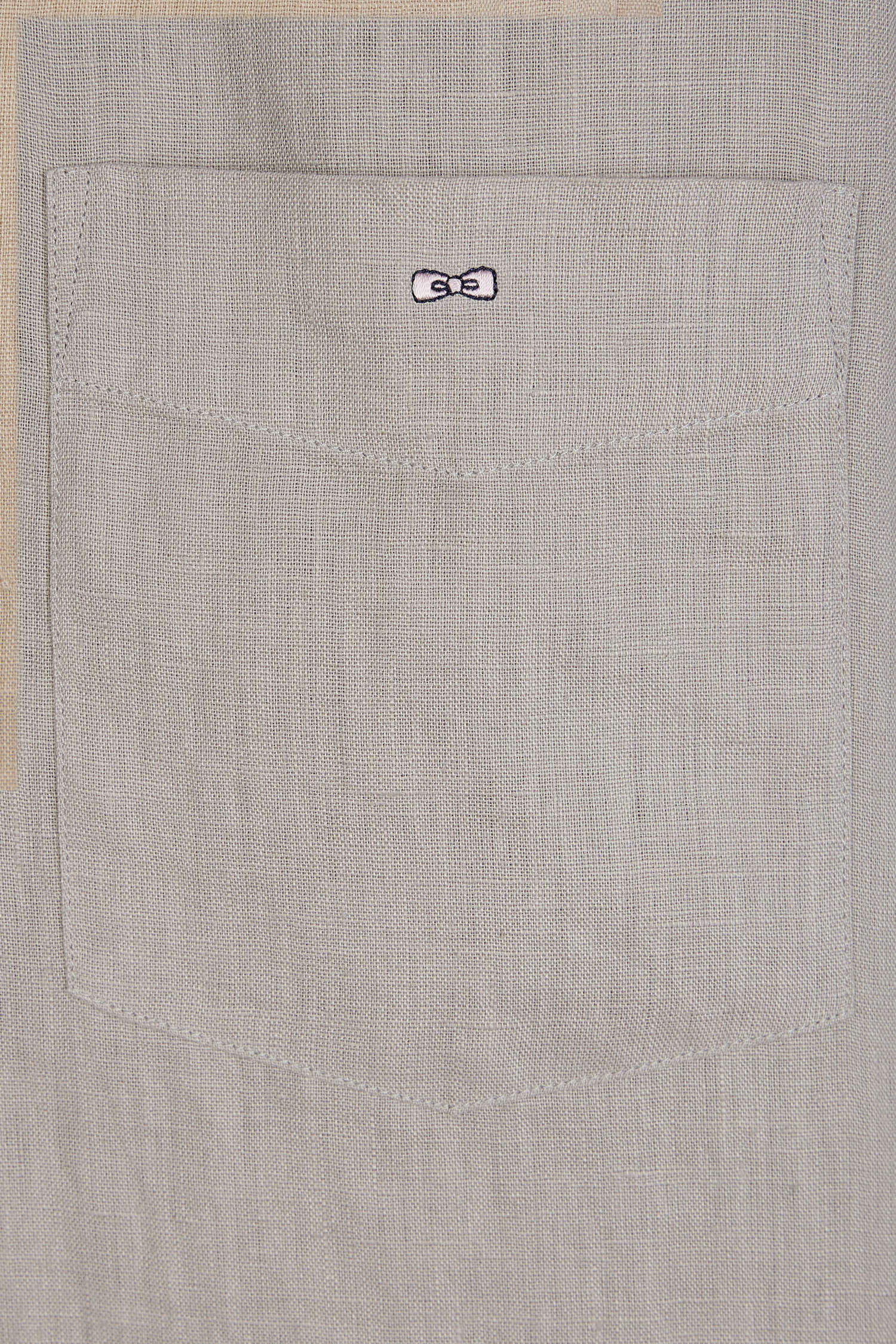 Chemise en lin gris unie coupe droite