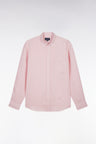 Chemise en lin rose unie coupe droite