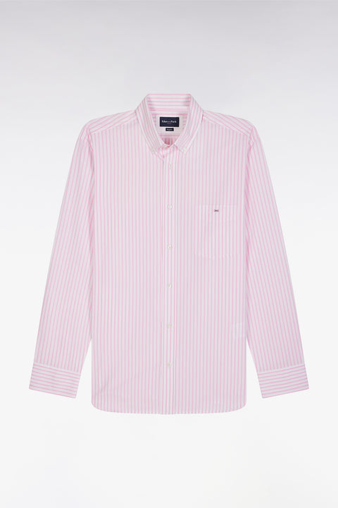 Chemise en coton rayée rose coupe droite - Image 2