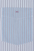Chemise à rayures bâtons en popeline de coton ciel coupe droite
