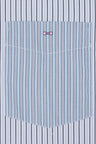 Chemise à rayures bâtons en popeline de coton ciel coupe droite