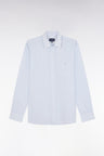 Chemise en coton à rayures ciel coupe droite