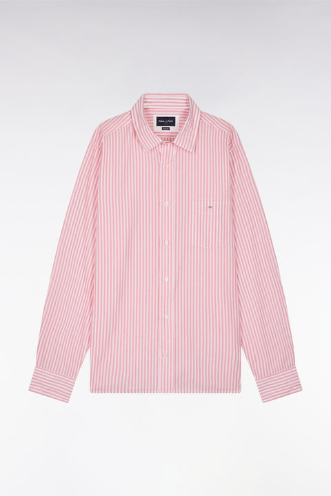 Chemise en coton à rayures roses coupe droite - Image 2