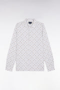 Chemise à micromotifs nœuds en coton sable coupe droite