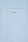 Chemise en twill de coton ciel unie coupe droite