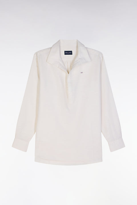 Chemise vareuse en coton écru coupe décontractée - Image 2