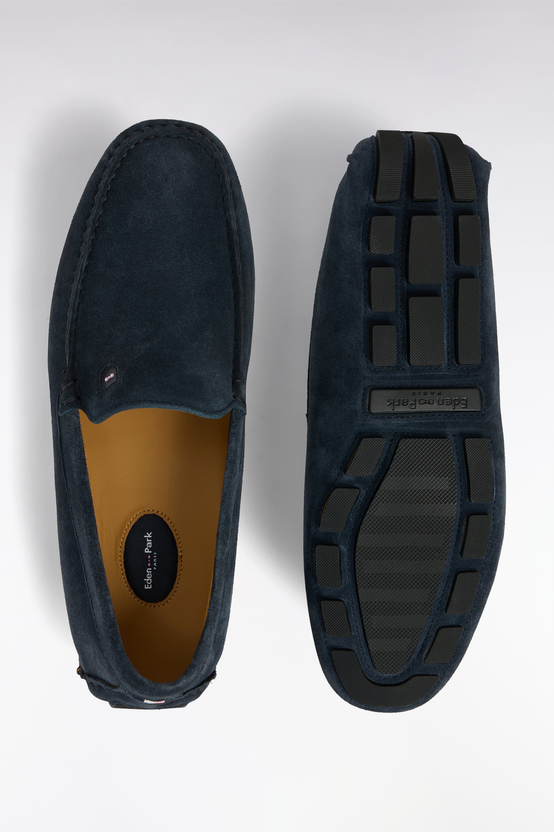 Mocassins en cuir suédé bleu marine