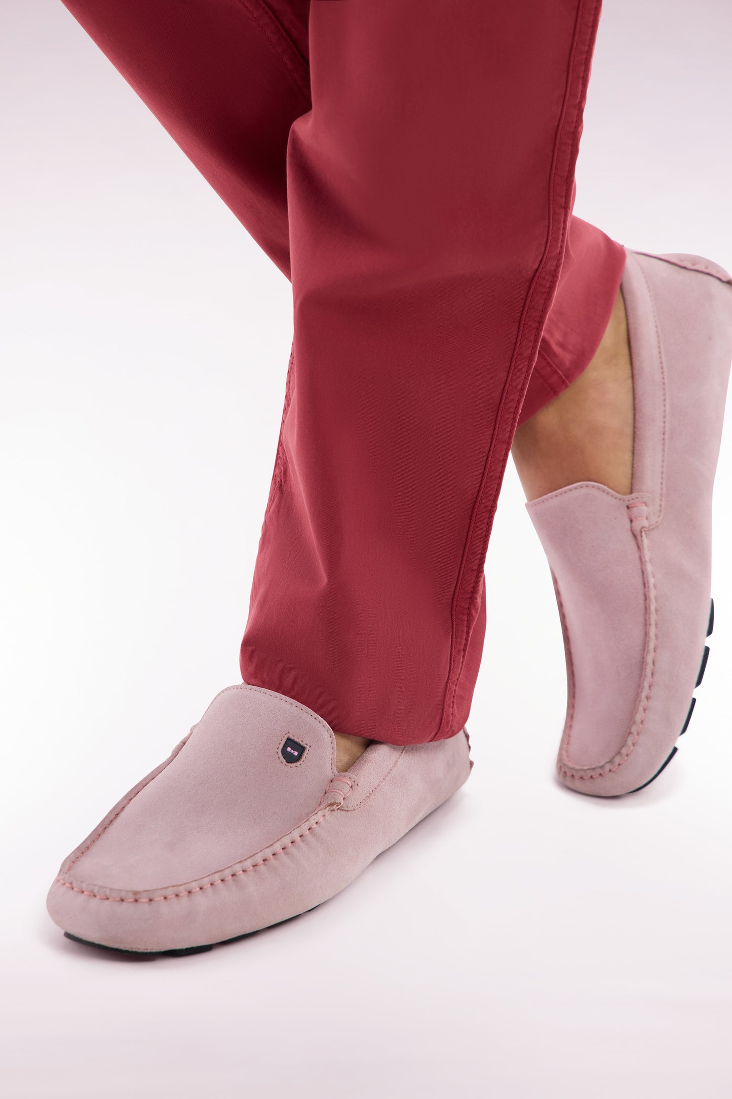 Mocassins en cuir suédé roses