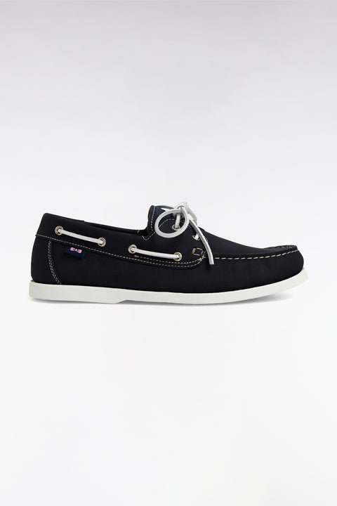 Mocassins bateau en cuir suédé marine - Image 1