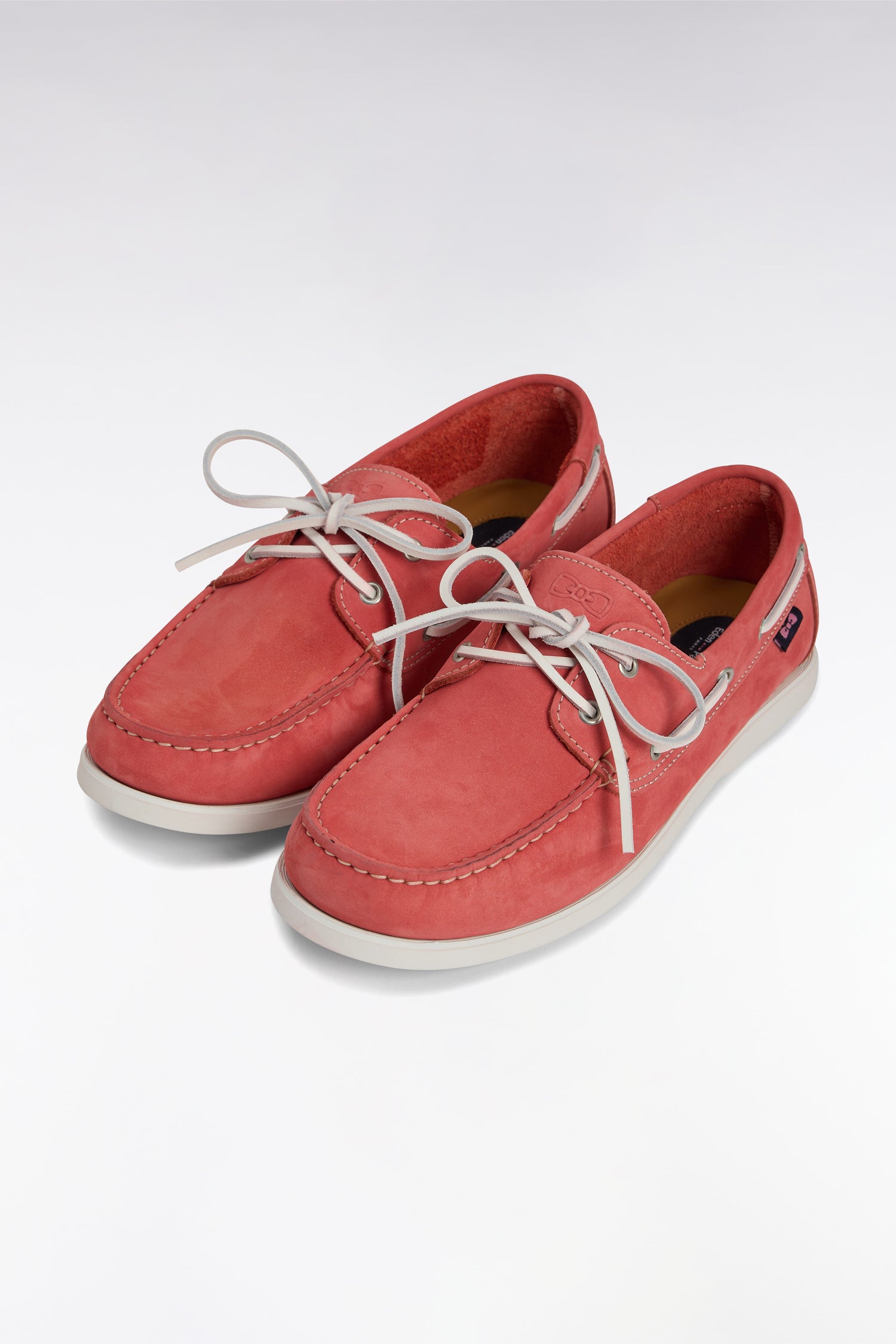Mocassins bateau en cuir suédé rouge
