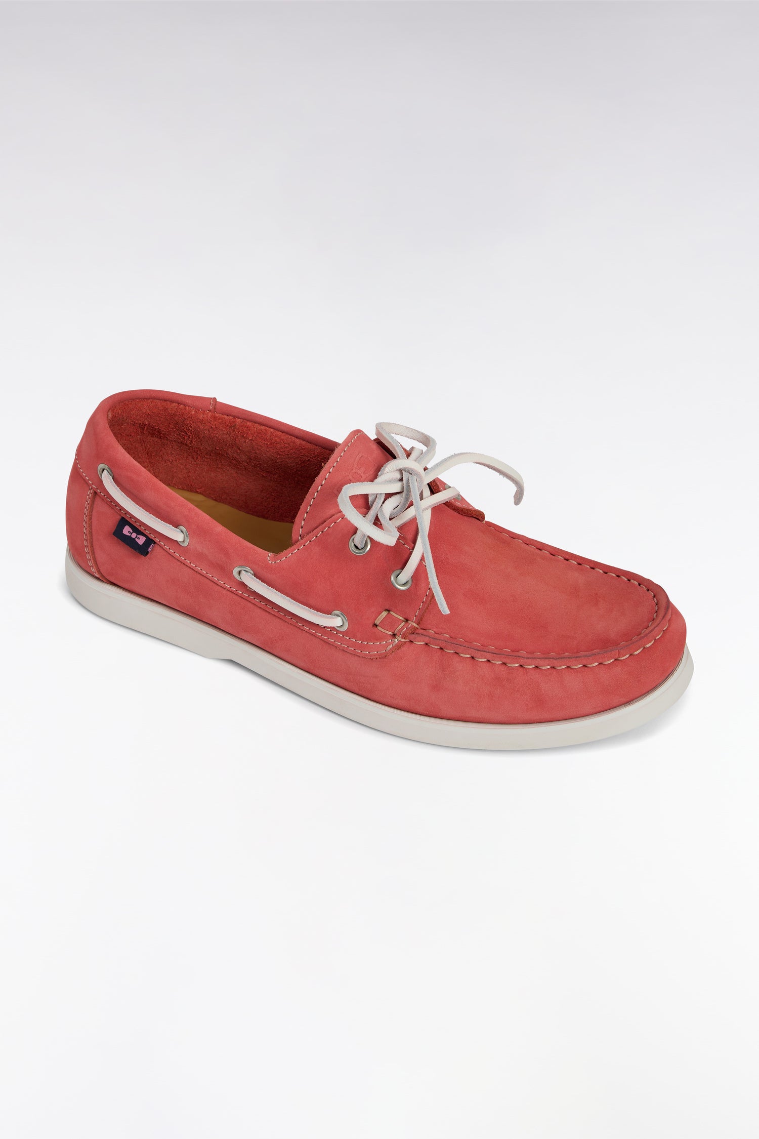 Mocassins bateau en cuir suédé rouge