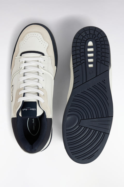 Sneakers EP10 en cuir blanches et marine - Image 3
