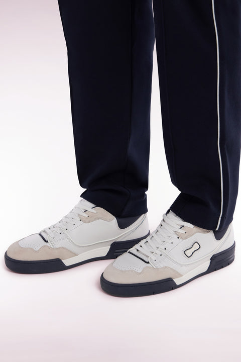 Sneakers EP10 en cuir blanches et marine - Image 2