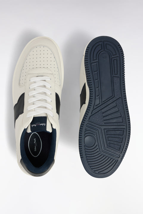 Sneakers en cuir blanches détails noirs - Image 3