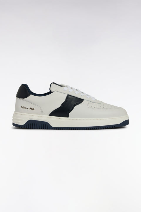 Sneakers en cuir blanches détails noirs - Image 1