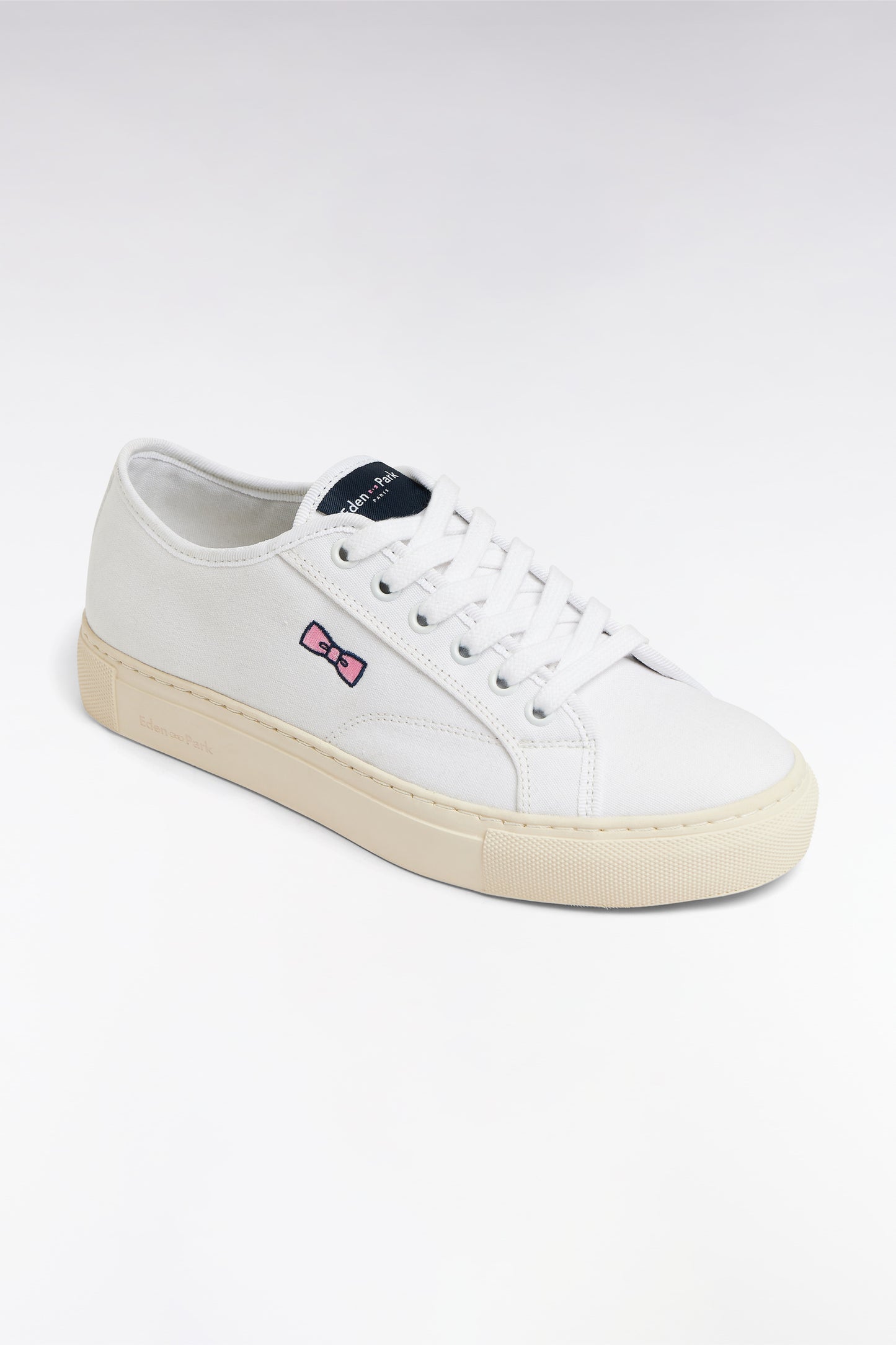 Navy cotton canvas low-top sneakers