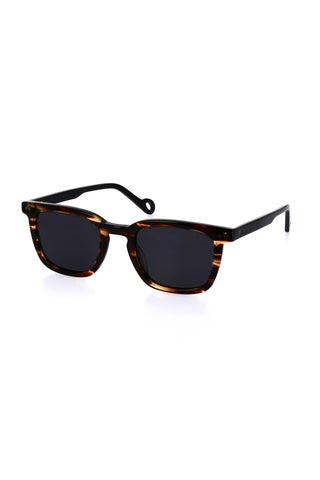XV de France rectangular sunglasses in black tortoiseshell acetate