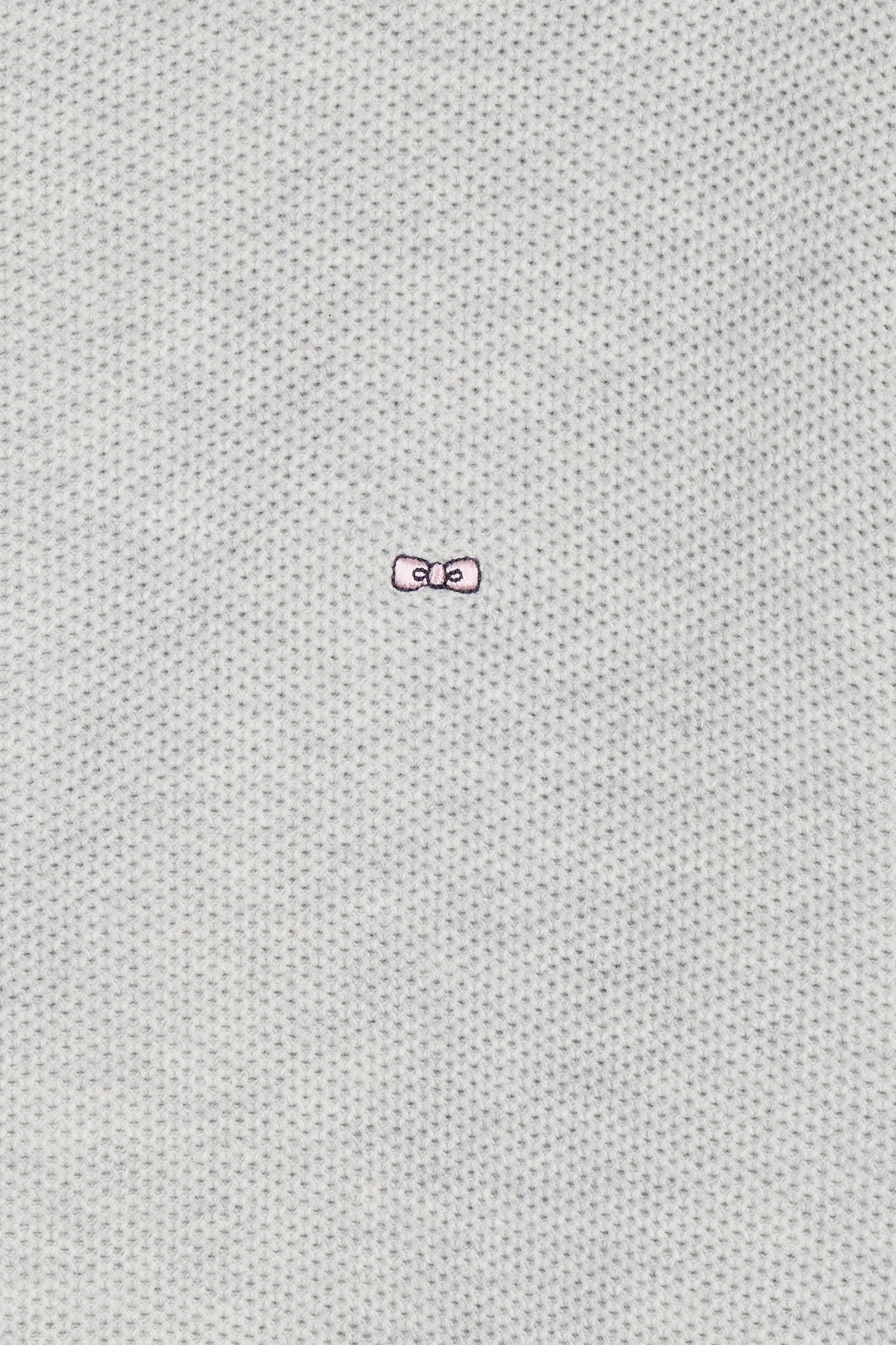 Cardigan zippé en coton nid d'abeille gris coupe droite