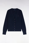 Relaxed fit navy cotton cardigan
