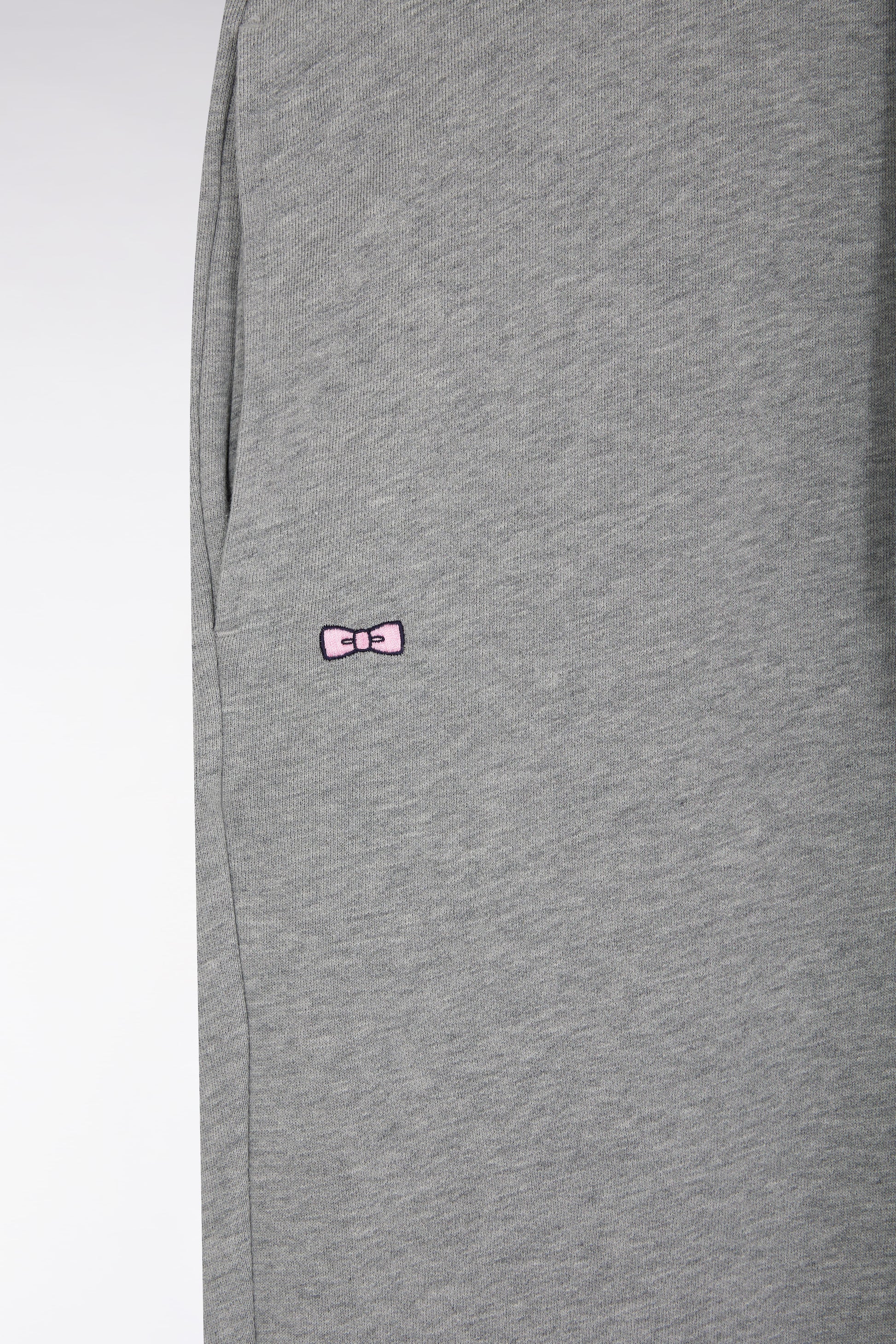 Short jogging en molleton coton gris coupe droite