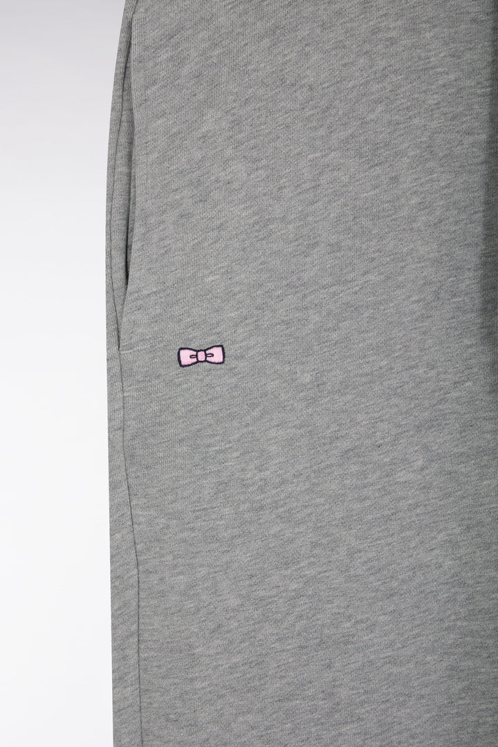 Short jogging en molleton coton gris coupe droite
