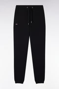Jogging en molleton coton noir coupe droite
