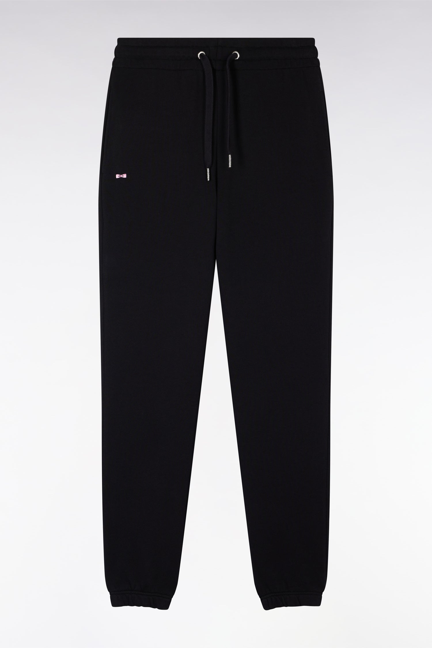 Jogging en molleton coton noir coupe droite