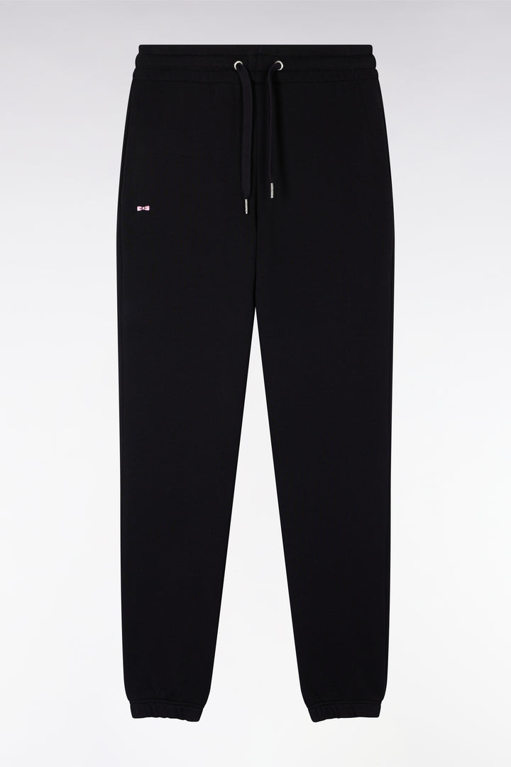 Jogging en molleton coton noir coupe droite